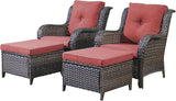 Rilyson Outdoor Patio Furniture Chairs Set - 4 Piece Wicker Rattan Patio Sectional Conversation Sets with 2 Chairs and - Photo 1