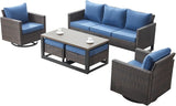Rilyson Wicker Outdoor Patio Furniture Set - 6 Piece Patio Conversation Set with 2 Swivel Rocker Chairs - Photo 8
