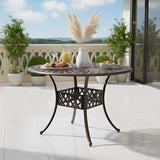 Kinger Home Arden 41-Inch Outdoor Dining Table, Cast Aluminum Patio Furniture Table, Round Table - Photo 9