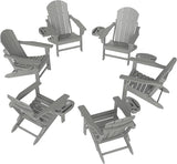 FOOWIN Folding Adirondack Chair Set of 6, HDPE Adirondack Chairs with Cup Holder - Photo 1
