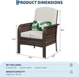 GarveeHome Outdoor Wicker Chairs Set of 2, All-Weather High Back Rattan Patio Furniture - Photo 2