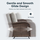 Belord 5 Piece Outdoor Conversation Patio Furniture Set - All-Weather Wicker Patio Rocking Chairs with Loveseat Glider - Photo 5