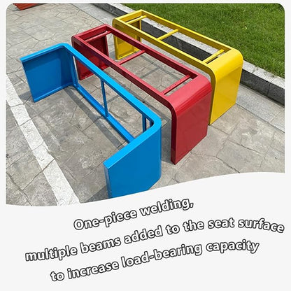 2-Person Garden Bench, Suit for Garden, Porch and Park, Outdoor Garden Benches, 2-Person Park Bench, Metal Park Bench for Outside(Yellow,47.2x15.7x17.7in(LxWxH))