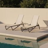Lounge Chair Set of 2, Aluminum Chaise Lounge Outdoor with Side Table - Photo 7