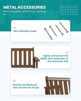SERWALL Outdoor Bench, HDPE Outdoor Benches Weatherproof, 2-Person Garden Bench with 660 lbs Weight Capacity - Photo 4