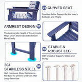Outdoor Bench Weatherproof - HDPE 2-Person Garden Bench with Cup Holders, Bench Furniture with Backrest and Armrests - Photo 5