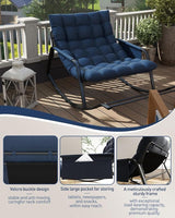 Oversized Indoor Rocking Chair, Plush Papasan Chair with Comfy Padded Cushions & Side Pocket, for Patio Garden, Porch - Photo 7