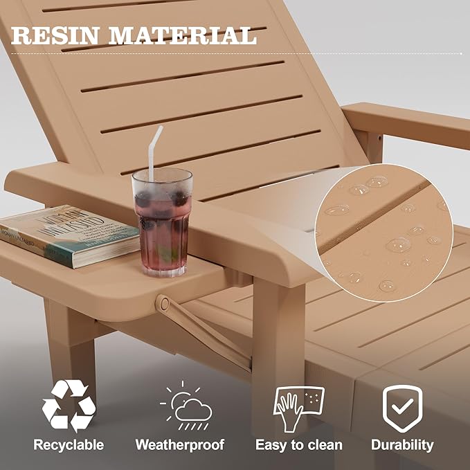 UDPATIO Outdoor Lounge Chair Set of 2 with Arms - Photo 5