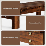 35.5" Outdoor Garden Bench, Weatherproof Patio Benches 2-Person Seat Backless Wooden Porch Bench - Photo 5