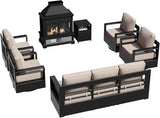 Outdoor Aluminum Furniture Set, 5-Piece Patio Conversation Set, 4 Swivel Chairs, 1 Sofa and 1 Fireplace - Photo 8