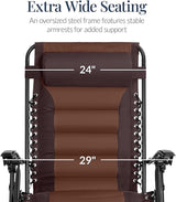 Best Choice Products Oversized Padded Zero Gravity Chair, Folding Outdoor Patio Recliner - Photo 3