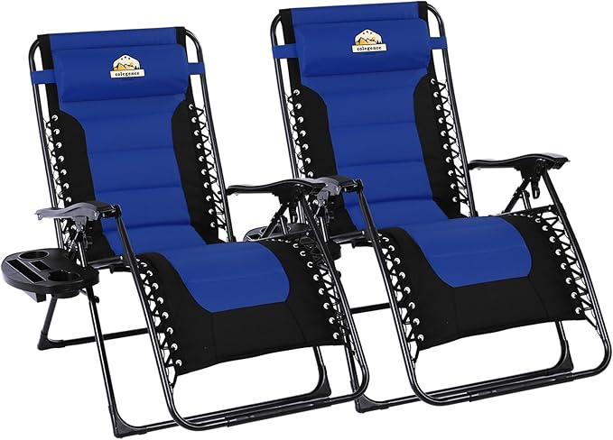 Oversized Padded Zero Gravity Lounge Chair Set of 2 - Photo 1