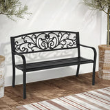MoNiBloom Metal Bench Patio Benches for Outdoors - Photo 2