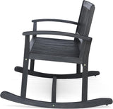 Patio Rocking Loveseat, 2 Person Outdoor Rocker Bench, Acacia Wood Patio Rocking Loveseat with Armrests - Photo 8