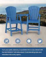 Ciokea Tall Adirondack Chairs Set of 2, HDPE Outdoor High Back Adirondack Chair with Double Connecting Tray - Photo 7
