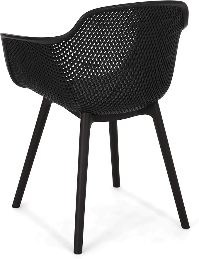 Christopher Knight Home Davina Outdoor Dining Chair (Set of 2), Polypropylene, Black