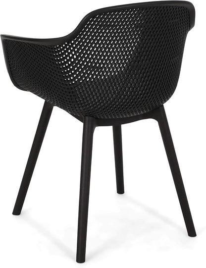 Christopher Knight Home Davina Outdoor Dining Chair (Set of 2), Polypropylene, Black