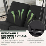 AECOJOY Outdoor Patio Swing Chair for Adults, 2-Seat Porch Swings with Adjustable Canopy - Photo 3