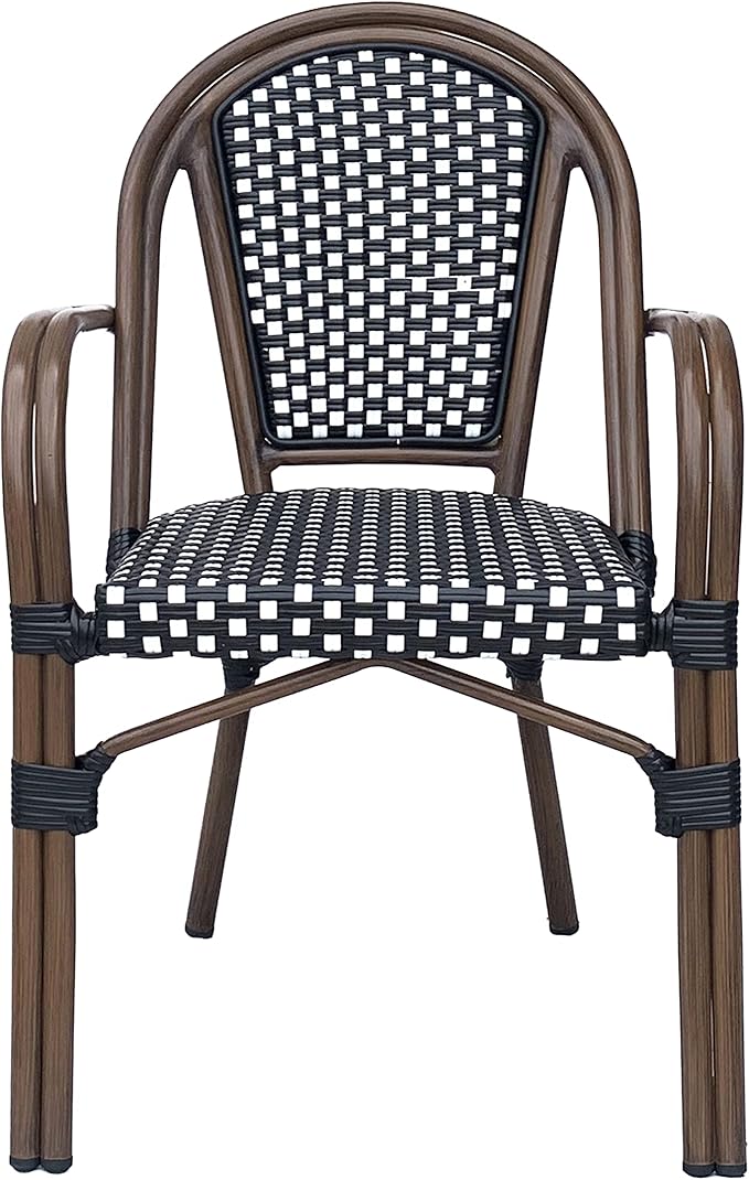 Christopher Knight Home Brianna Bistro Chairs, Black + White + Brown Wood - Photo 4