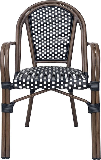 Christopher Knight Home Brianna Bistro Chairs, Black + White + Brown Wood