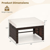 Tangkula 2 Pieces Patio PE Rattan Ottomans - Photo 3