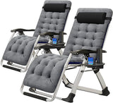 ABORON 2 Pack Zero Gravity Chair, Outdoor Lounge Chairs Sun Loungers with Removable Cushion, Headrest, Cup Holder - Photo 1