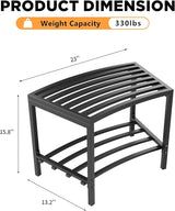 Heavy-Duty Outdoor Metal Benches Set of 4, Backless Curved Fire Pit Seating with Weatherproof, Quick Assembly for Patio - Photo 2