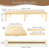 Folding Picnic Table with Table Runner, Portable Boho Low Picnic Table for Indoor Outdoor - Photo 3