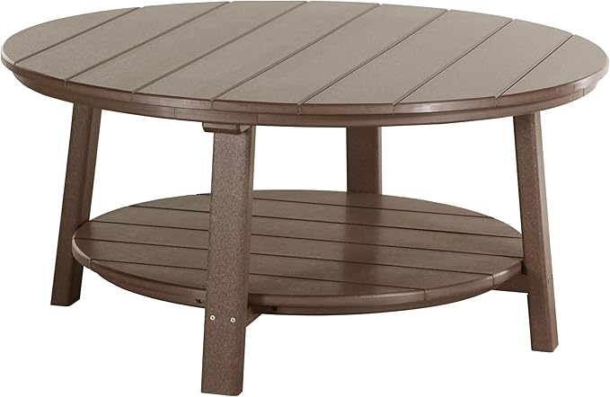 LuxCraft Deluxe Poly Round Outdoor Coffee Table, Two Tier Coffee Table - Photo 1