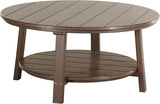 LuxCraft Deluxe Poly Round Outdoor Coffee Table, Two Tier Coffee Table - Photo 1