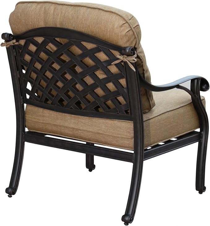 Darlee Nassau Cast Aluminum Deep Seating Patio Lounge Chair - Antique Bronze - Photo 1