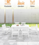 Patio Dining Chair Set of 2, HDPE Outdoor Dining Chair, Ergonomic HDPE Dining Chairs with Deep Seating - Photo 7