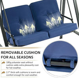 AECOJOY 2-Seat Outdoor Patio Swing Chair with Adjustable Canopy, Porch Swings Chairs for Adult - Photo 5