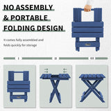 FUNBERRY Outdoor Folding Adirondack Side Table, Portable No Assembly Patio End Table HDPE All Weather - Photo 4
