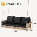 DWVO LED 3-Seat Patio Porch Swing - Photo 7