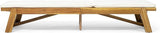 Christopher Knight Home Eugene Outdoor Acacia Wood 3 Piece Chaise Lounge Set, Teak Finish, Yellow, Cream - Photo 4