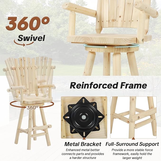 HOMEDIARY 3 Piece Outdoor Bar Set - Photo 3