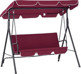 Outsunny 3-Seat Outdoor Patio Swing Chair with Removable Cushion, Steel Frame Stand and Adjustable Tilt Canopy for Patio - Photo 1