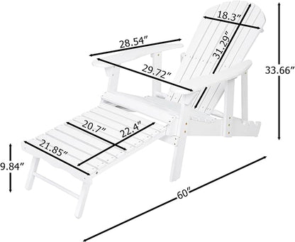 Malibu Adirondack Chair,Patio Seating,Acacia Wood,White-91