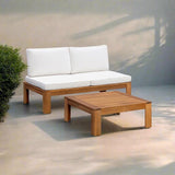 Teamson Home - Outdoor 2 Piece Acacia Modular Sectional Set with Cushions - Photo 3
