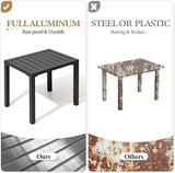 Crestlive Products Outdoor Side Table Set of 2, Aluminum Rectangular Side/End Table - Photo 4