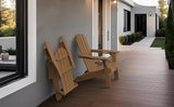 Folding Adirondack Chair Set of 2, Wooden Textured Plastic Adirondack Chairs with 2 Cup Holder - Photo 8