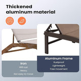 Pellebant Outdoor Lounge Chair, Patio Aluminum Chaise Lounge with Adjustable Backrest - Photo 5