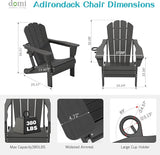 Domi Folding Adirondack Chair Set of 8, HDPE All-Weather Adirondack Chairs with Cup Holder - Photo 3