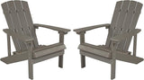 Flash Furniture Charlestown Poly Resin Adirondack Chair - Gray - All Weather - Indoor/Outdoor - Set of 2 - Photo 1