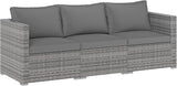 Tangkula 3 Seat Outdoor Wicker Sofa Set, Modular PE Rattan Patio Cushioned Sectional Couch Set - Photo 1