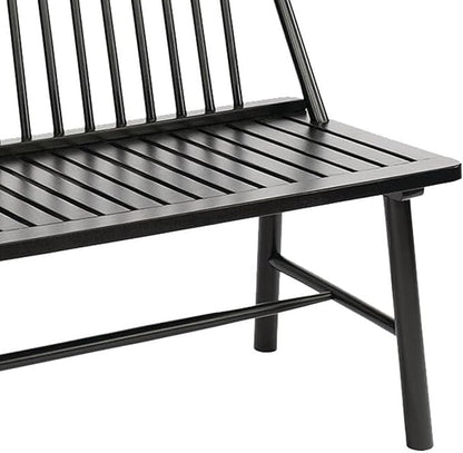Jack Post 4 Feet Durable Hardwood Farmhouse Bench for Patio, Black (Open Box)