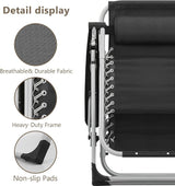 Zero Gravity Chair, Portable Folding Reclining Lounge Chairs with Adjustable Cushion and Cup Holder Trays for Outdoor - Photo 8