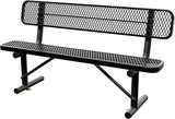 6 Feet Heavy Duty Metal Park Bench for Outside, Outdoor Bench with Backrest & Portable Frame - Photo 1