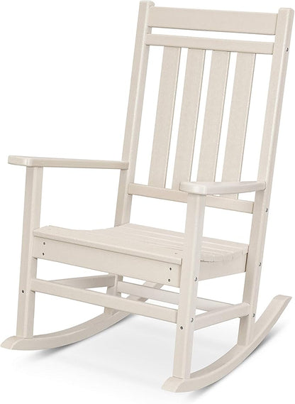 POLYWOOD Estate Rocking Chair Sand - Heavy Duty HDPE Outdoor Rocking Chair - All-Weather Patio Furniture - Classic Porch Rocker for Deck, Garden & Backyard